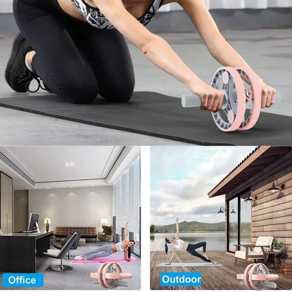 Ab Wheel Slide 4 wheel roller with resistance band Multifunction Set with Push U - Picture 12 of 16